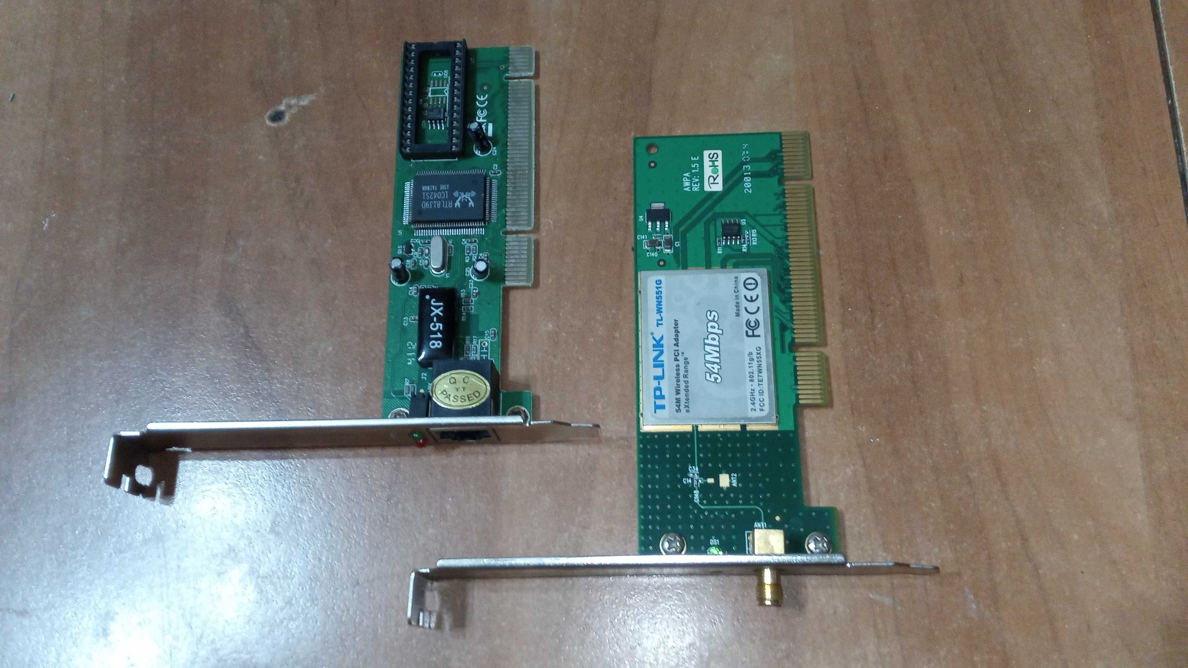 2 karty PCI   WiFi i LAN TP-LINK TL-WN551G i Ralink LAN