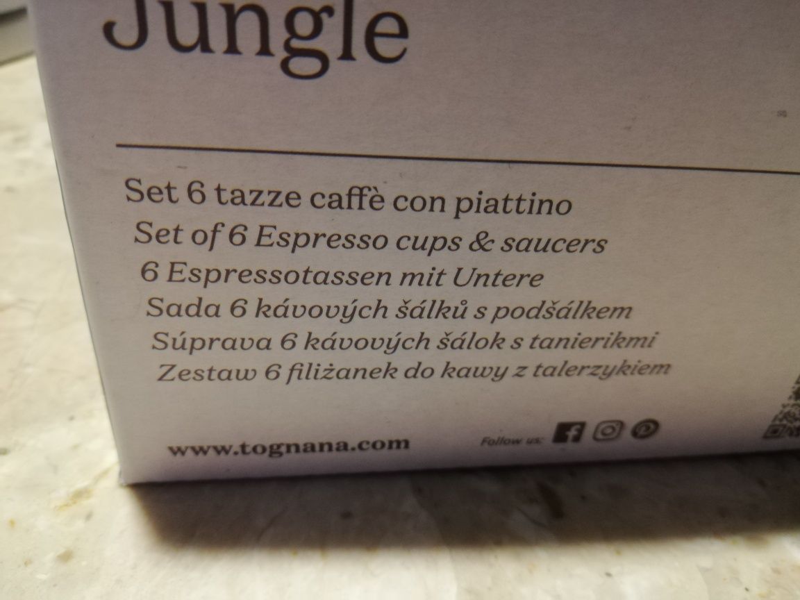 Zestaw kawowy.6 filiżanek i podstawków do espresso..idealne na prezent