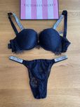 Victoria’s Secret bielizna komplet stanik + majtki, cekiny 80B