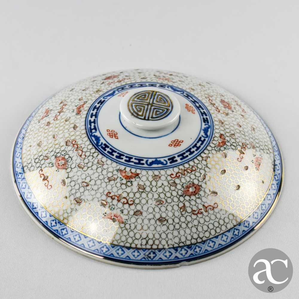 Terrina porcelana China, decoração Bago de Arroz, 2ª metade do séc. XX