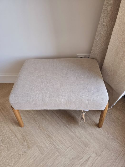 Zara Home NOWY podnóżek jesionowo lniany