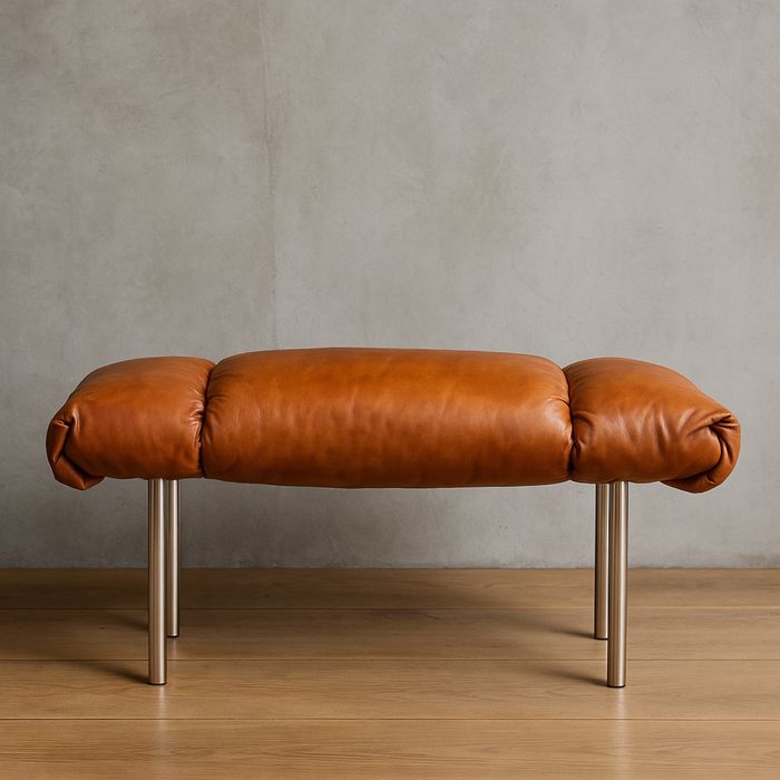 Ottoman siedzisko skorzane pufa