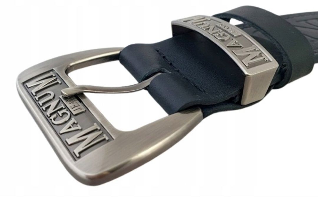 Pasek męski do spodni czarny skóra Magnum Jeans