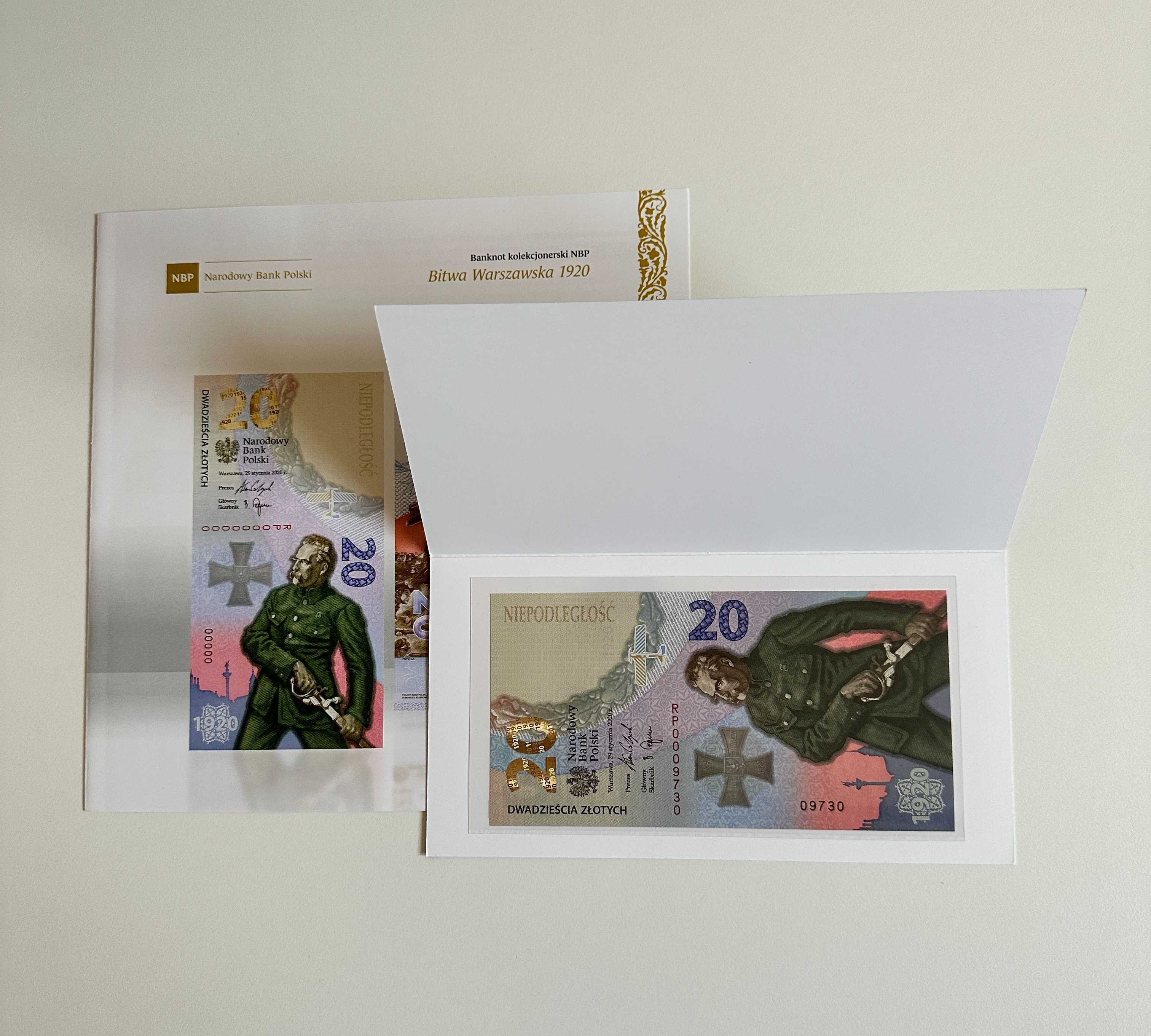 Zestaw 3 banknotów kolekcjonerskich – Bitwa Warsz., Kaczyński, Ochrona