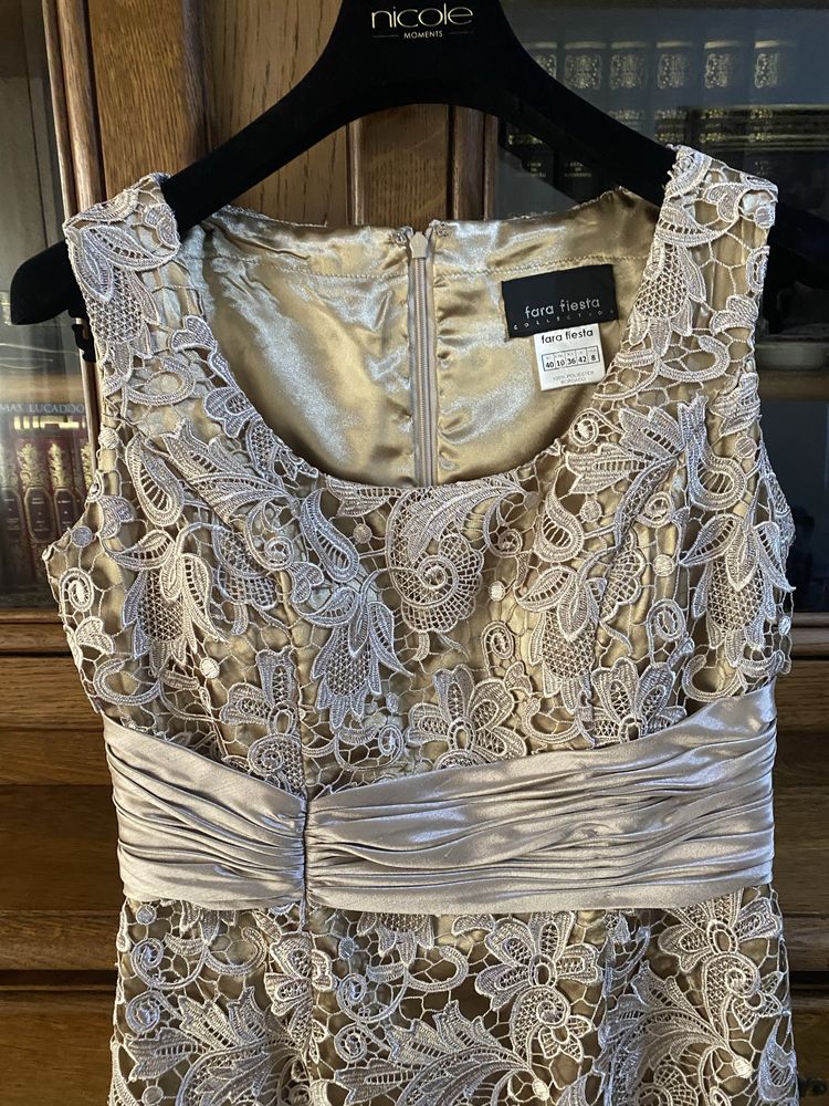 Vestido Cerimonia Renda e Seda Selvagem