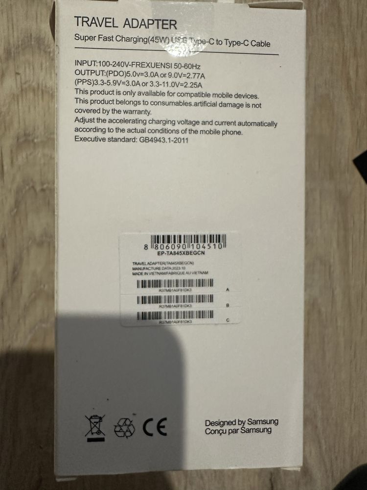Samsung ładowarka sieciowa usb-C z kablem