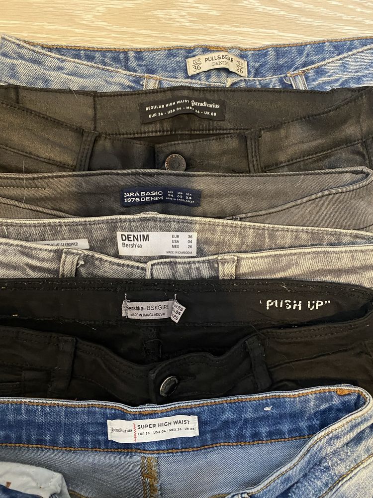 Zestaw spodnie Zara stradivarius Bershka 36 woskowane
