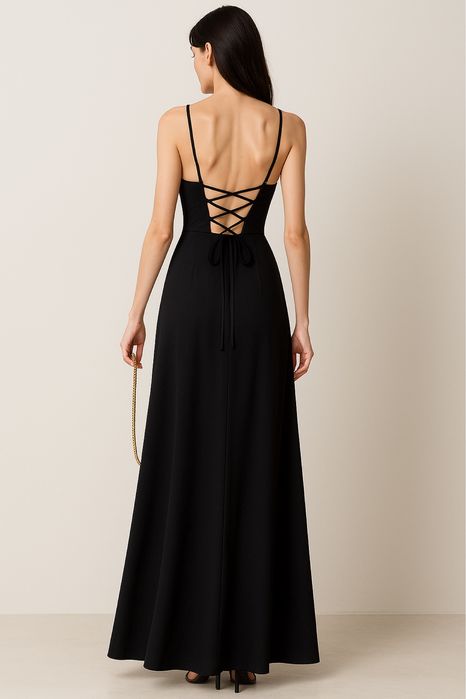 Sukienka wieczorowa długa czarna