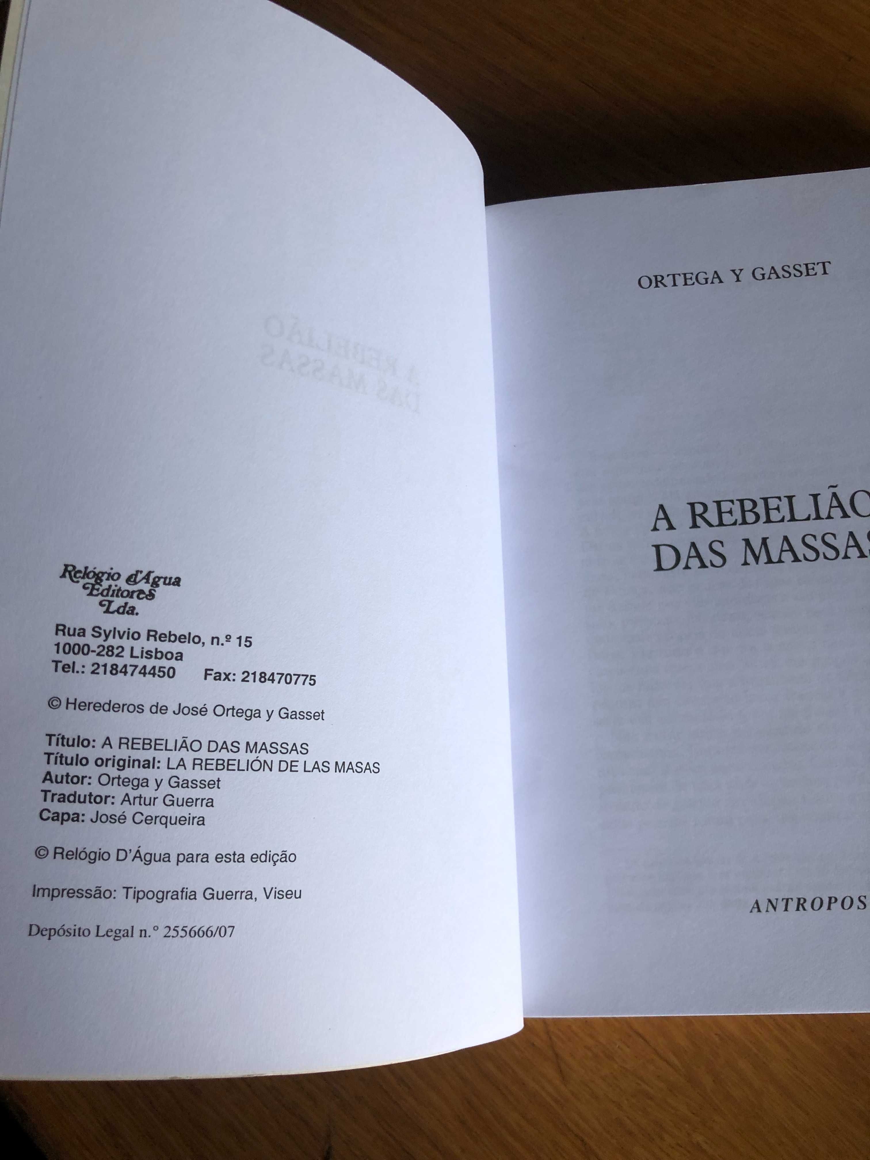 A REBELIÃO DAS MASSAS     Ortega & Gasset