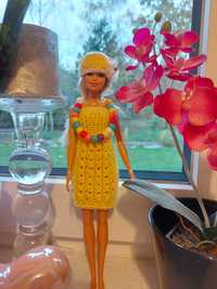 Barbie sukienka kapelusz korale nowe ubranie