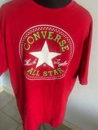 Converse tee czerwona męska koszulka r. XL duże logo, bawełna