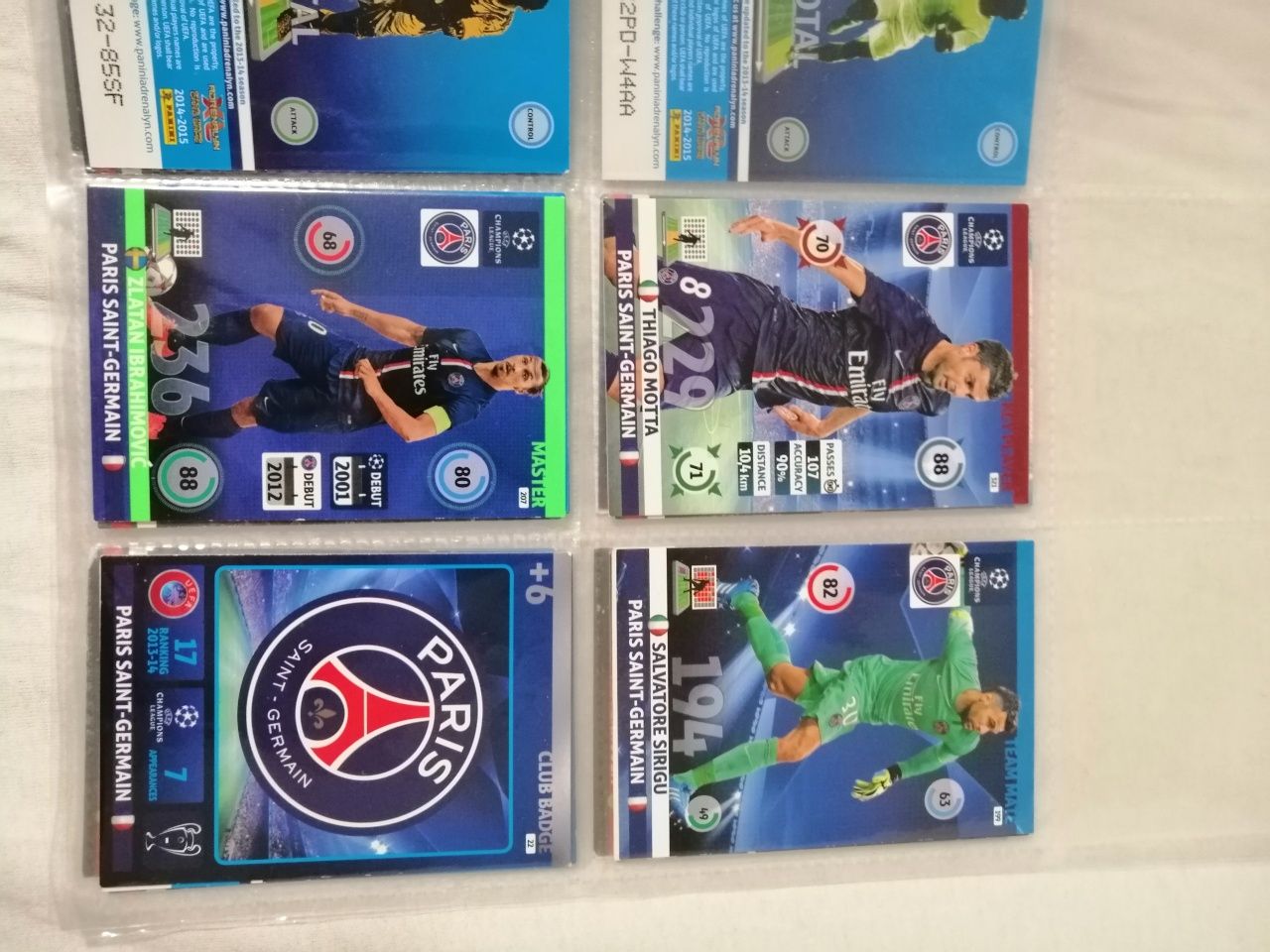 Sprzedam karty piłkarskie PANINI UEFA Champions League różne 24 sztuki