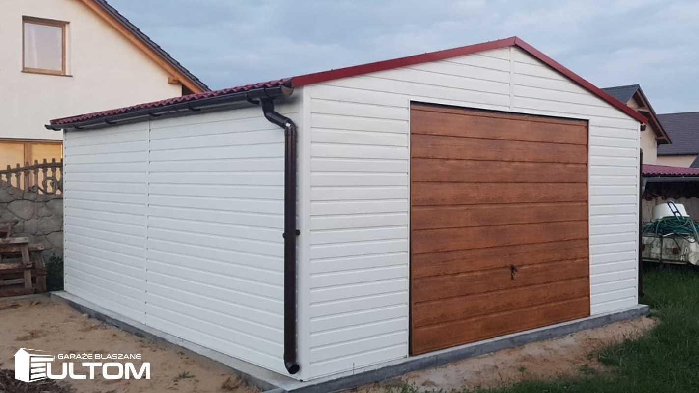 Garaż blaszany 3x4 4x3 akrylowy drewnopodobny