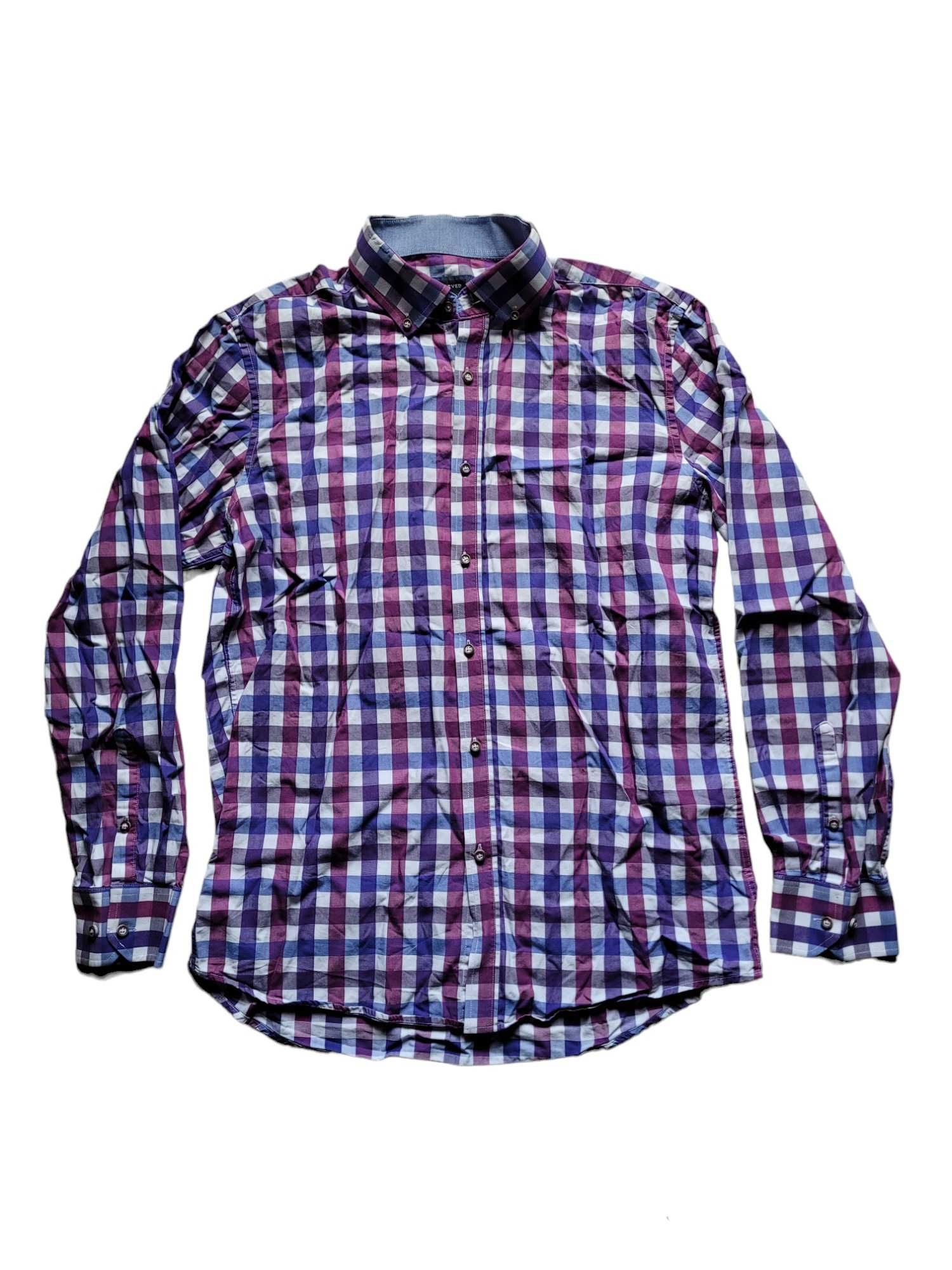 Bawełniana koszula męska Reserved wzór w kratkę 42 Regular Fit