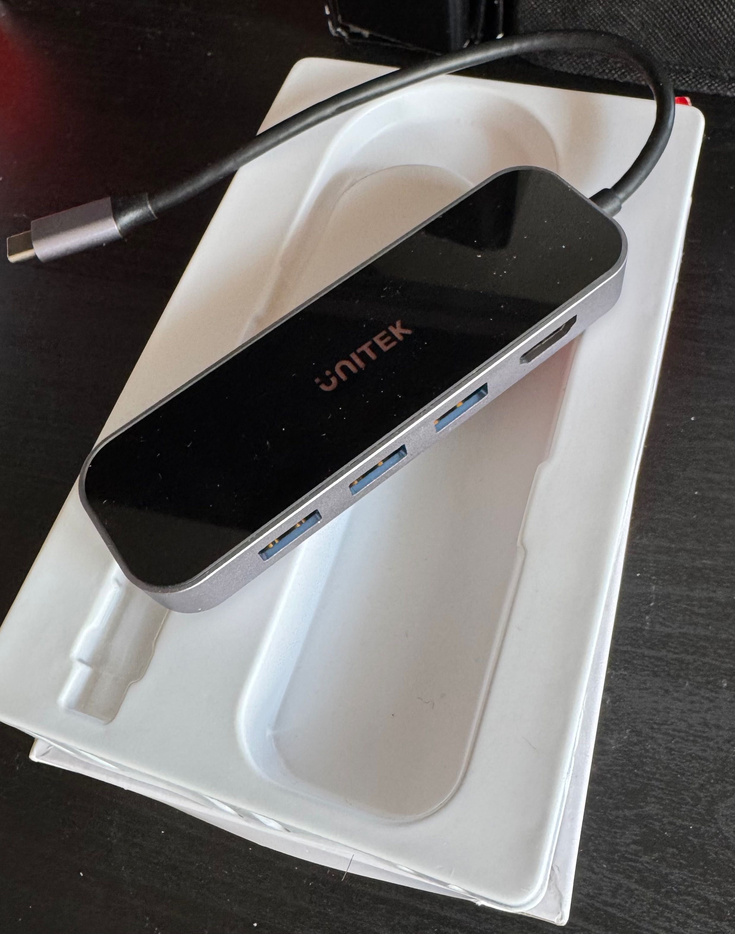 Hub Unitek H6 Gloss PD100W USB-C->3xUSB-A 3.0/HDMI 4K ULTRA HD/RJ45