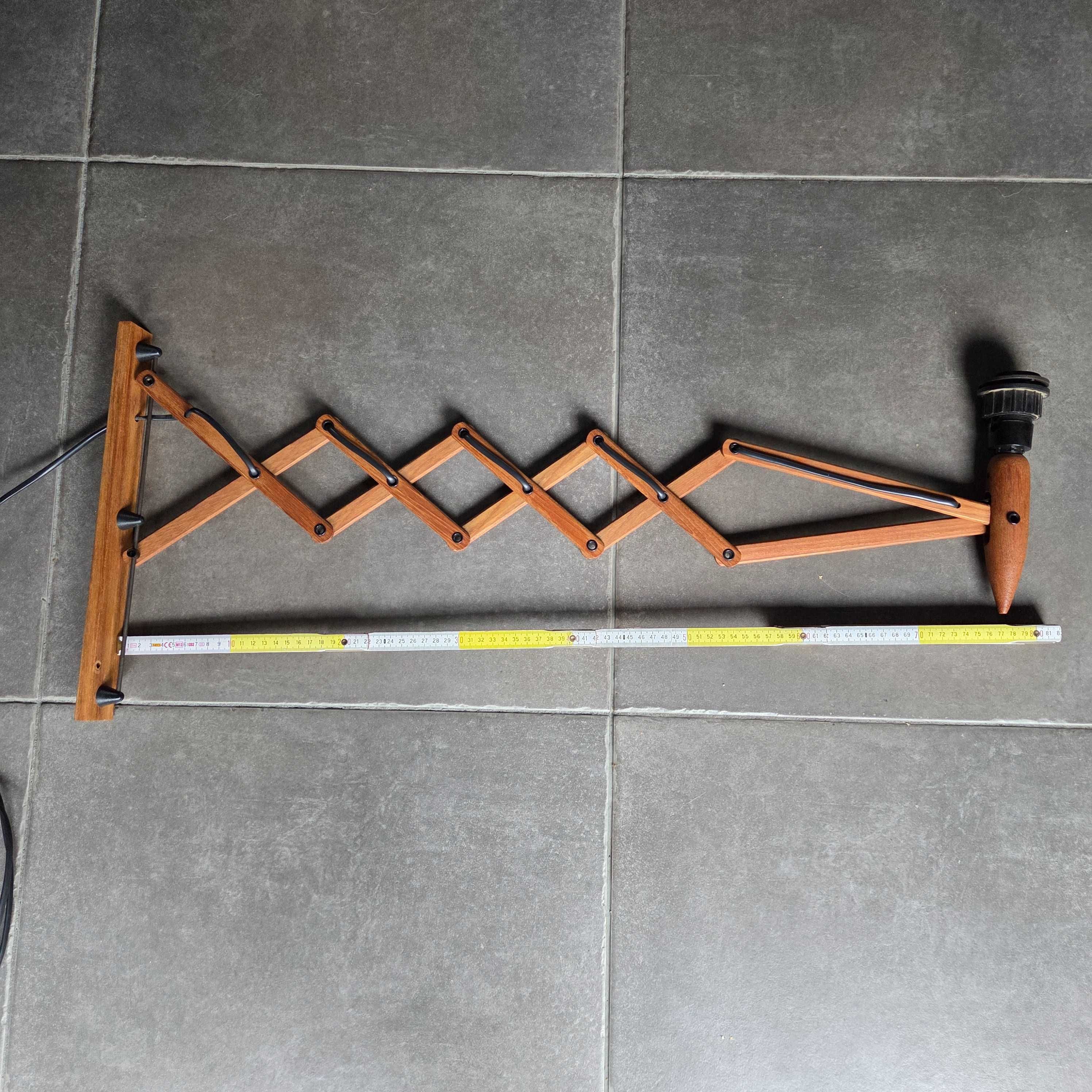 Kinkiet lampa nożycowa design duński lata 60