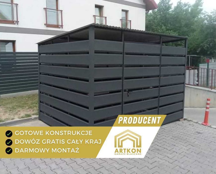 Zabudowa koszy i kontenerów na śmieci | Wiata | Altana śmietnikowa