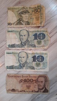 Banknoty PRL - 4 szt