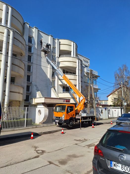 Wynajem, Podnośnik koszowy, zwyżka 22-30m, montaż ozdób świątecznych