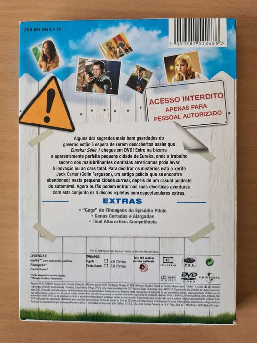 4 DVDs com a série "Eureka I"