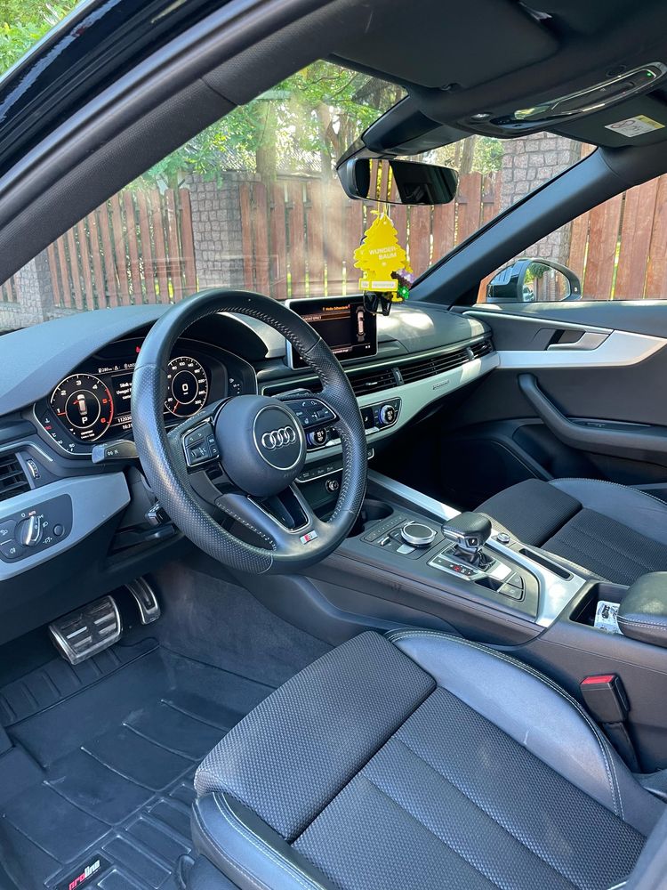 Piękne Audi A4 B9, S-line x 3, 2.0 TDI 190KM Kombi, Automat, Quattro
