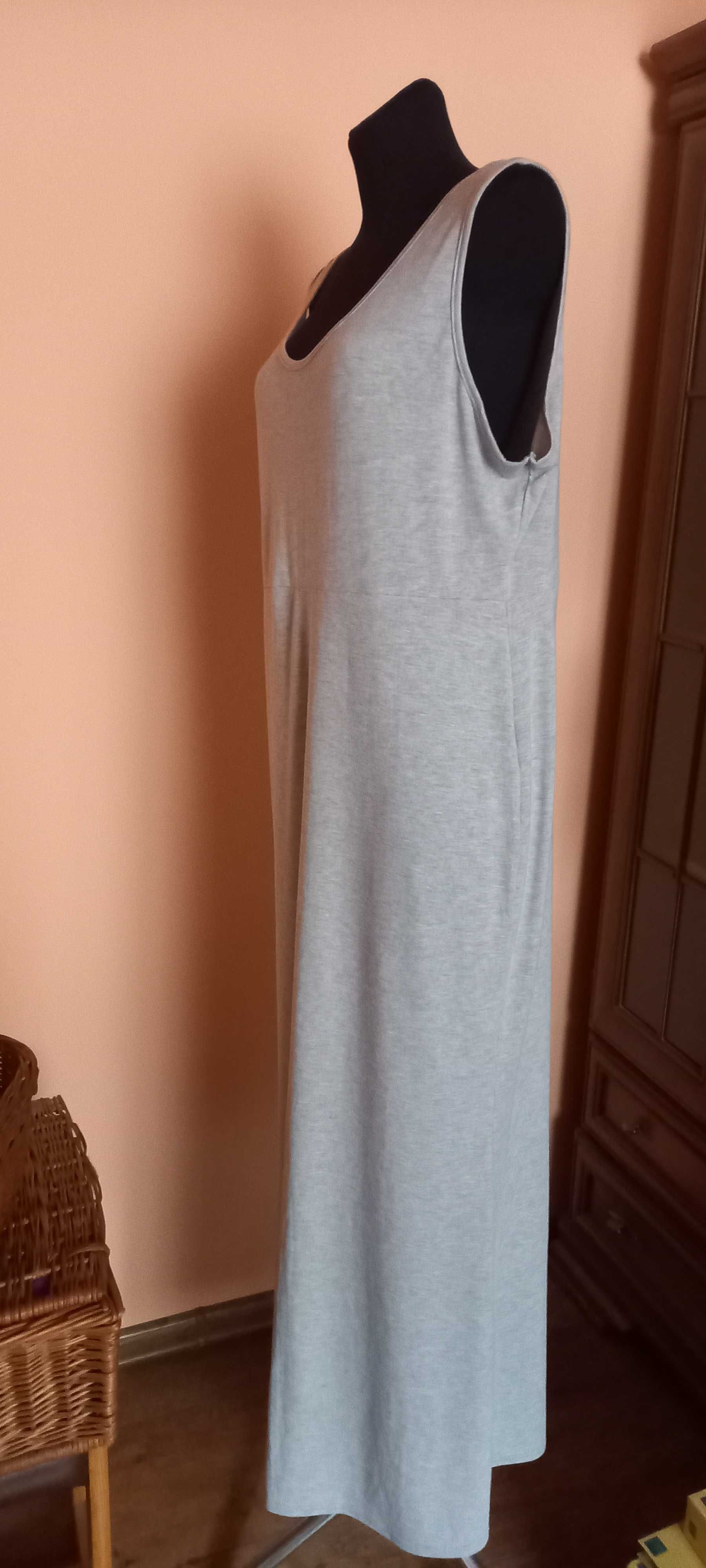BOOHOO maxi suknia szara nowa r.46