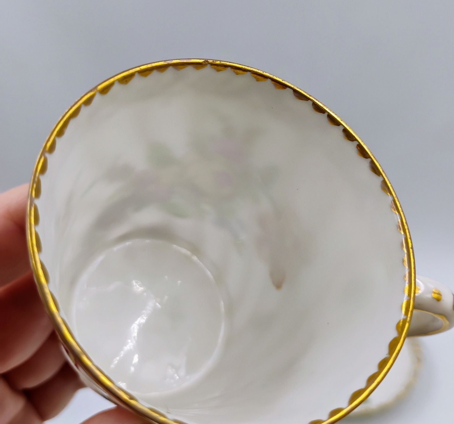 Filiżanka mała mokki Richard Klemm Dresden Drezno swirl jak Ohme antyk