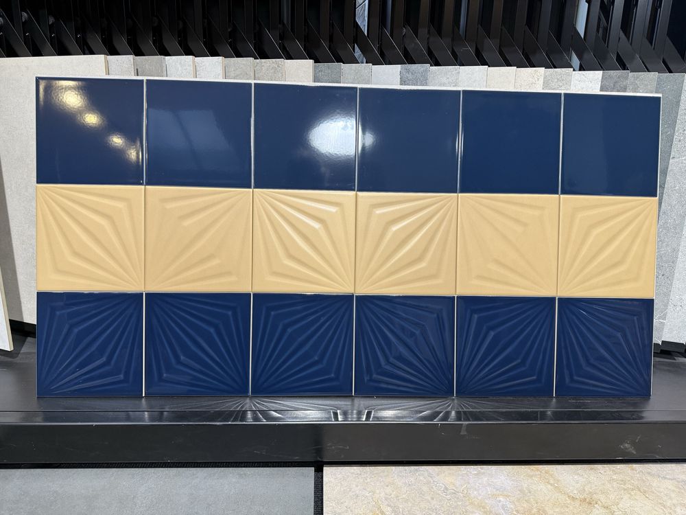 Plytki Ścienne Urban Colours Blue 20/20 błyszczące decor kwiat STR A