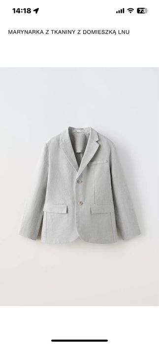Zara- garnitur z tkaniny z domieszką lnu 152 cm