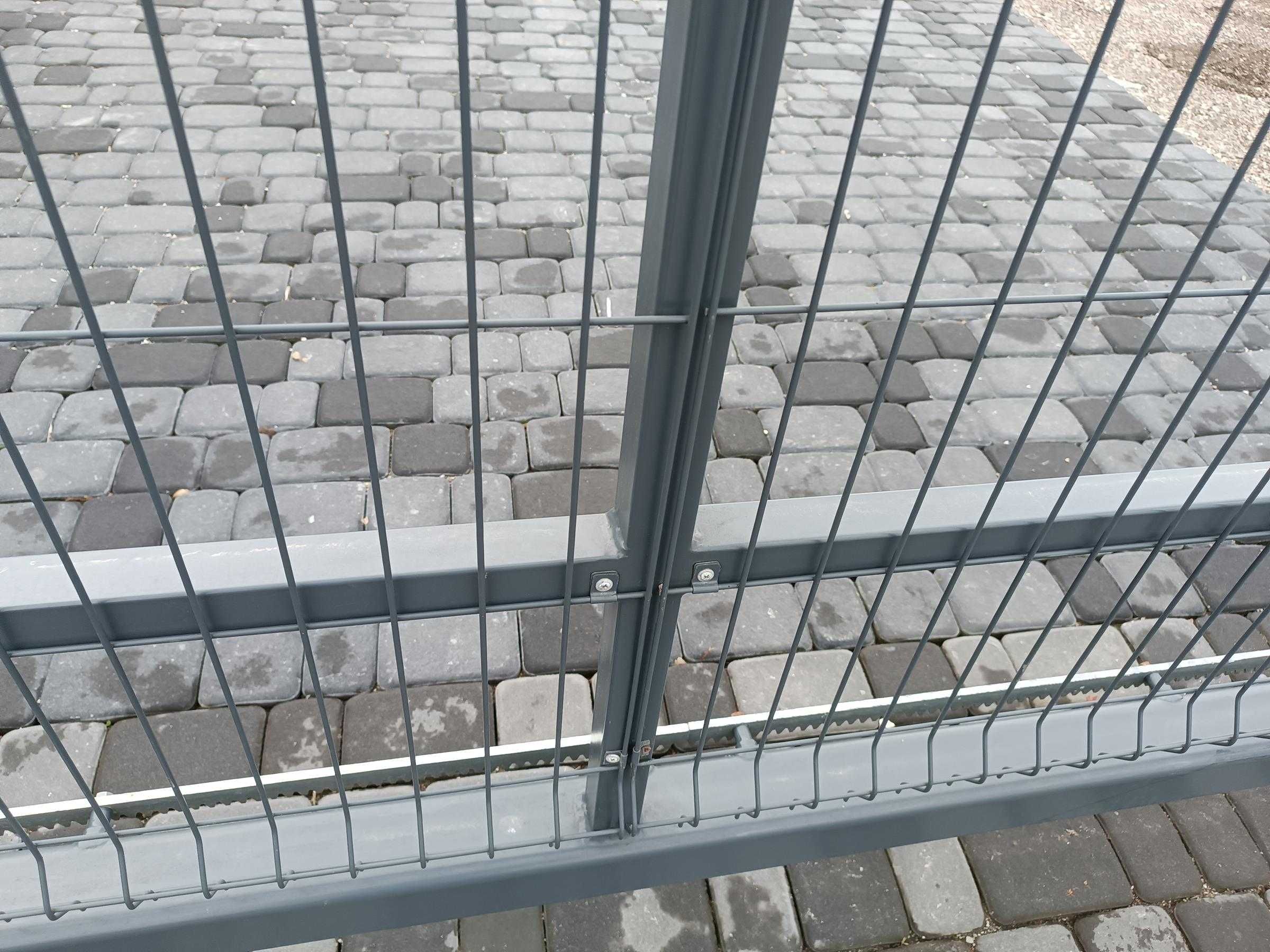 brama przesuwna grafit panelowa ocynk 2 lata +wózki+rolki