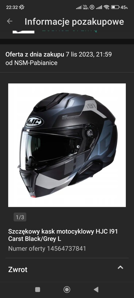 Kask motocyklowy HJC I91 rozmiar L58-59