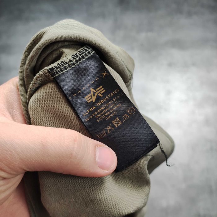 MĘSKA Koszulka PREMIUM Duże Logo Military Alpha Industries Oliwka