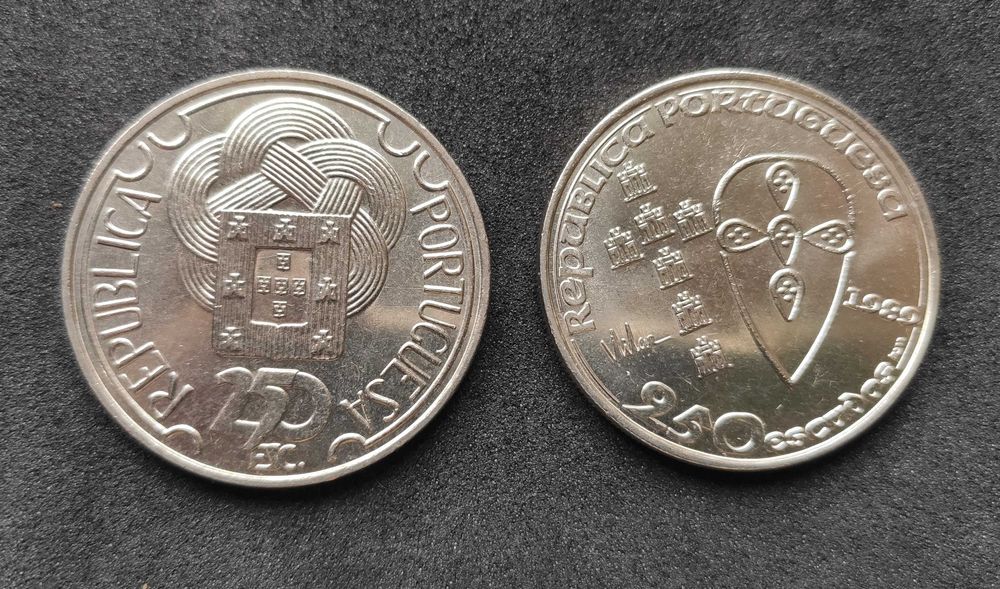 Conjunto Moedas 250 Escudos Jogos Olímpicos + Fundação de Portugal