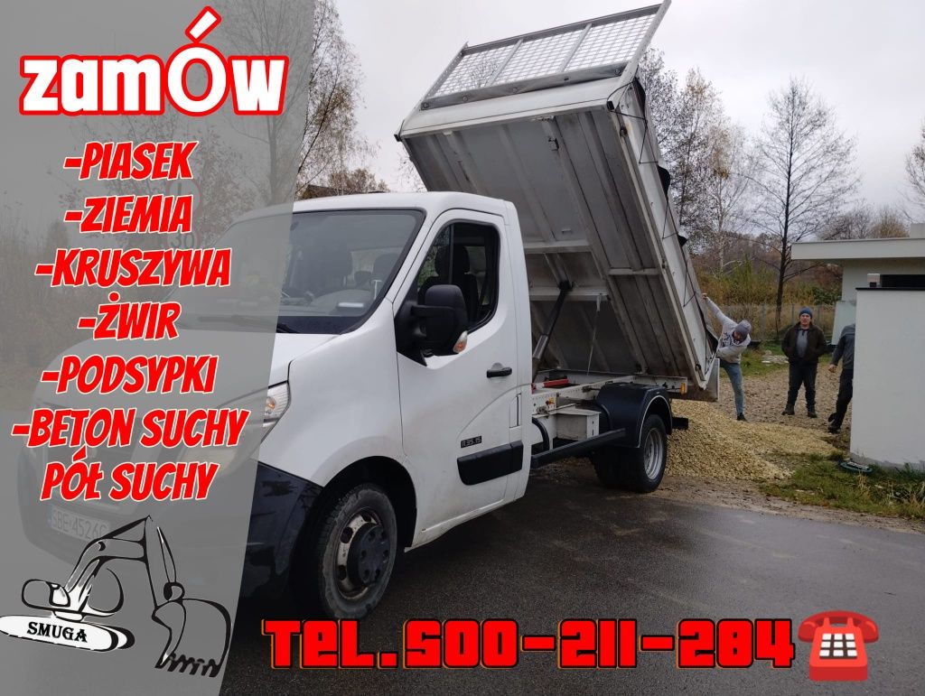 Piasek Żwir Beton Kamień dolomit Podsypka Pospółka Ziemia Gruz