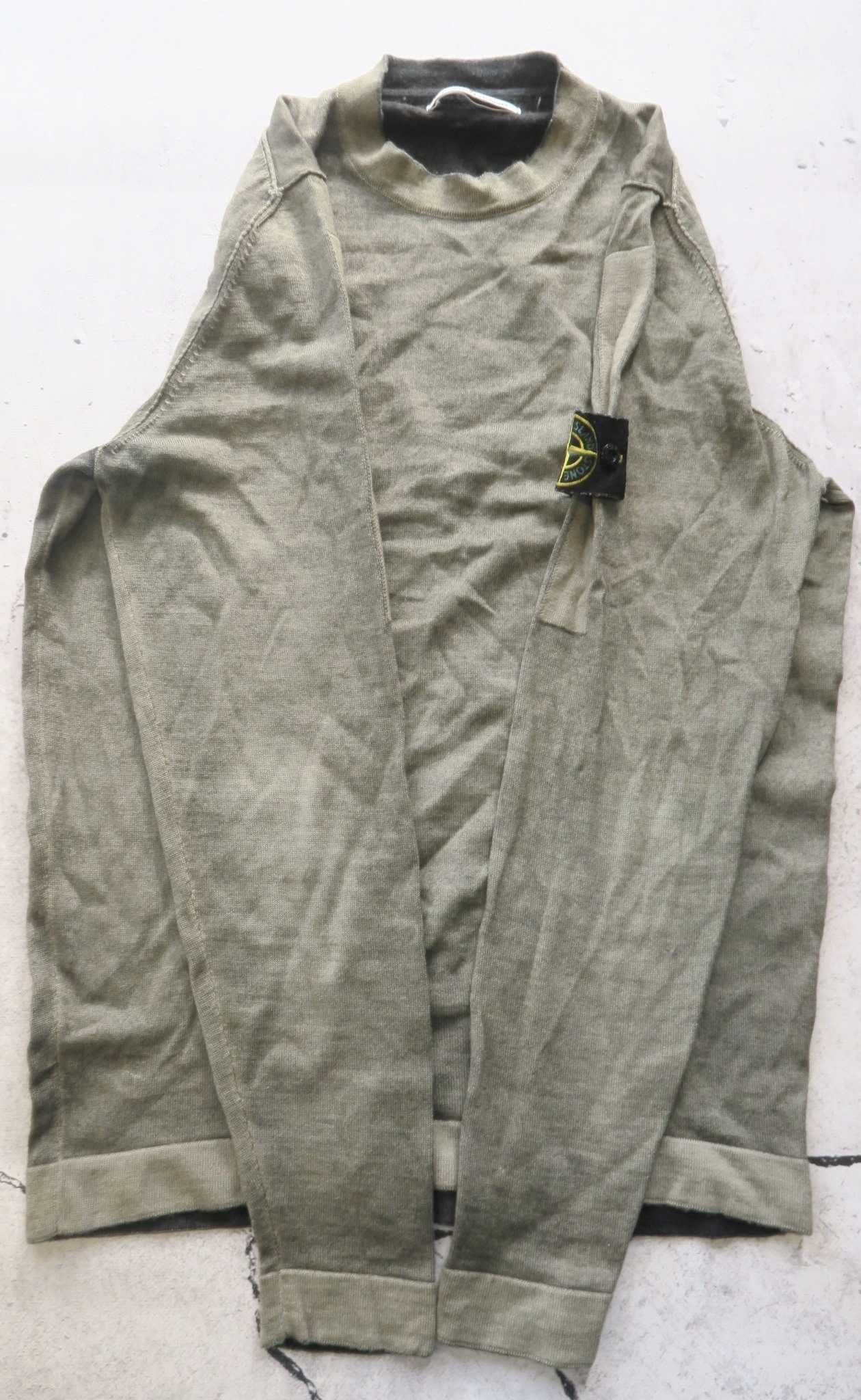 Stone Island sweter wełniany washed z patką  M