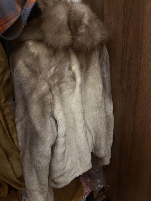 Шуба норка з соболем натуральна