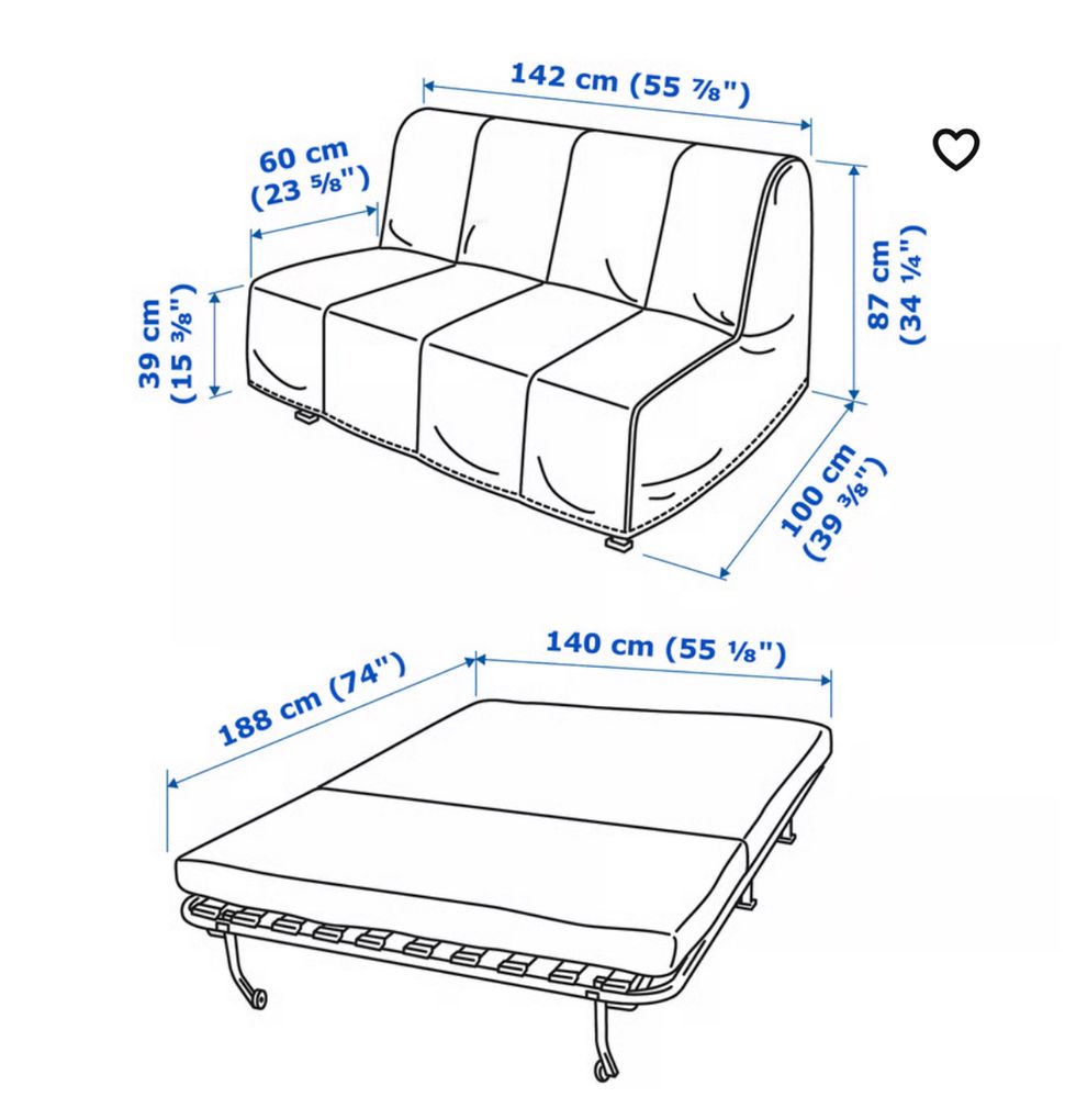 Sofa cama click clack quase novo