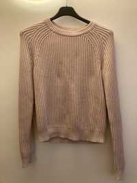 Pudrowy różowy sweter sweterek h&m xs 34 basic