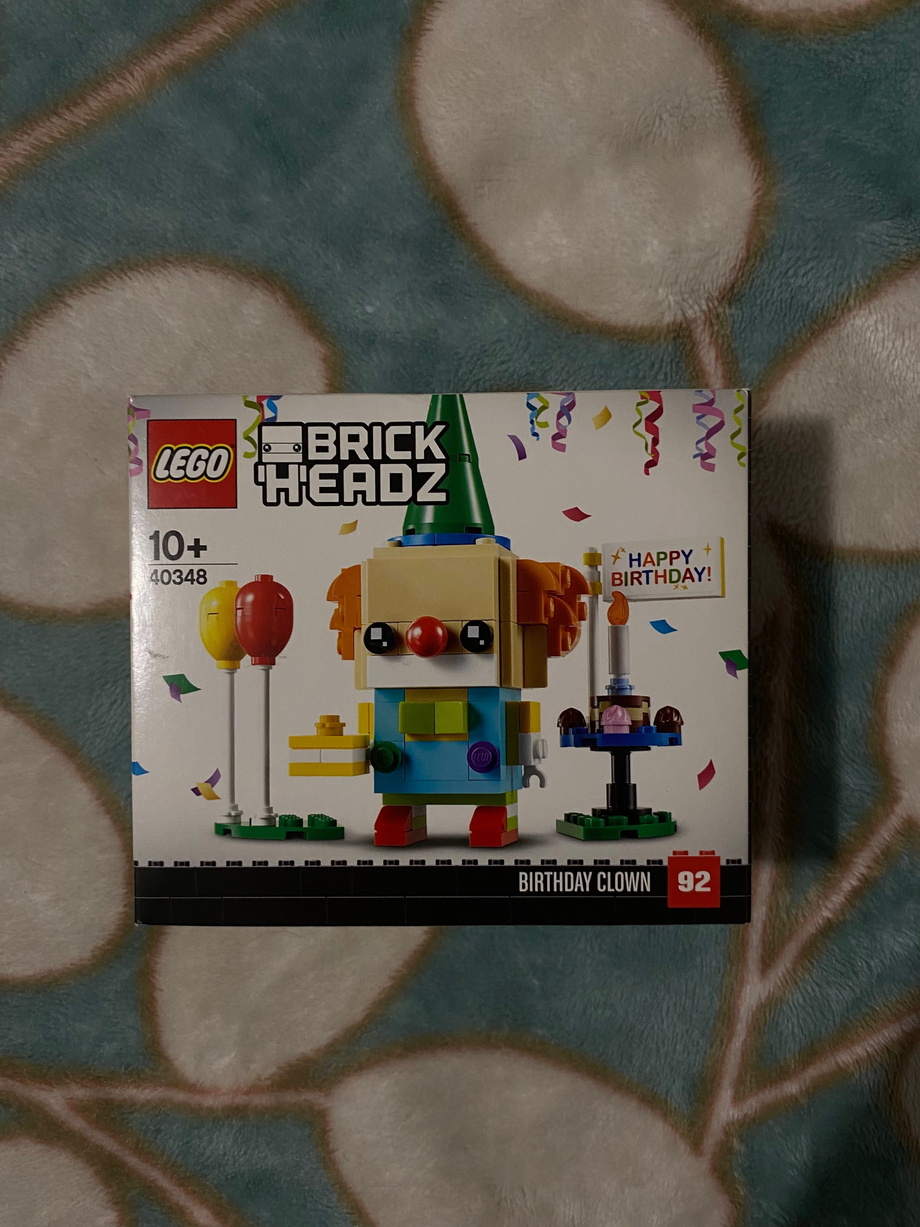 Новый! LEGO Brick Headz Клоун на день рождения (40348)