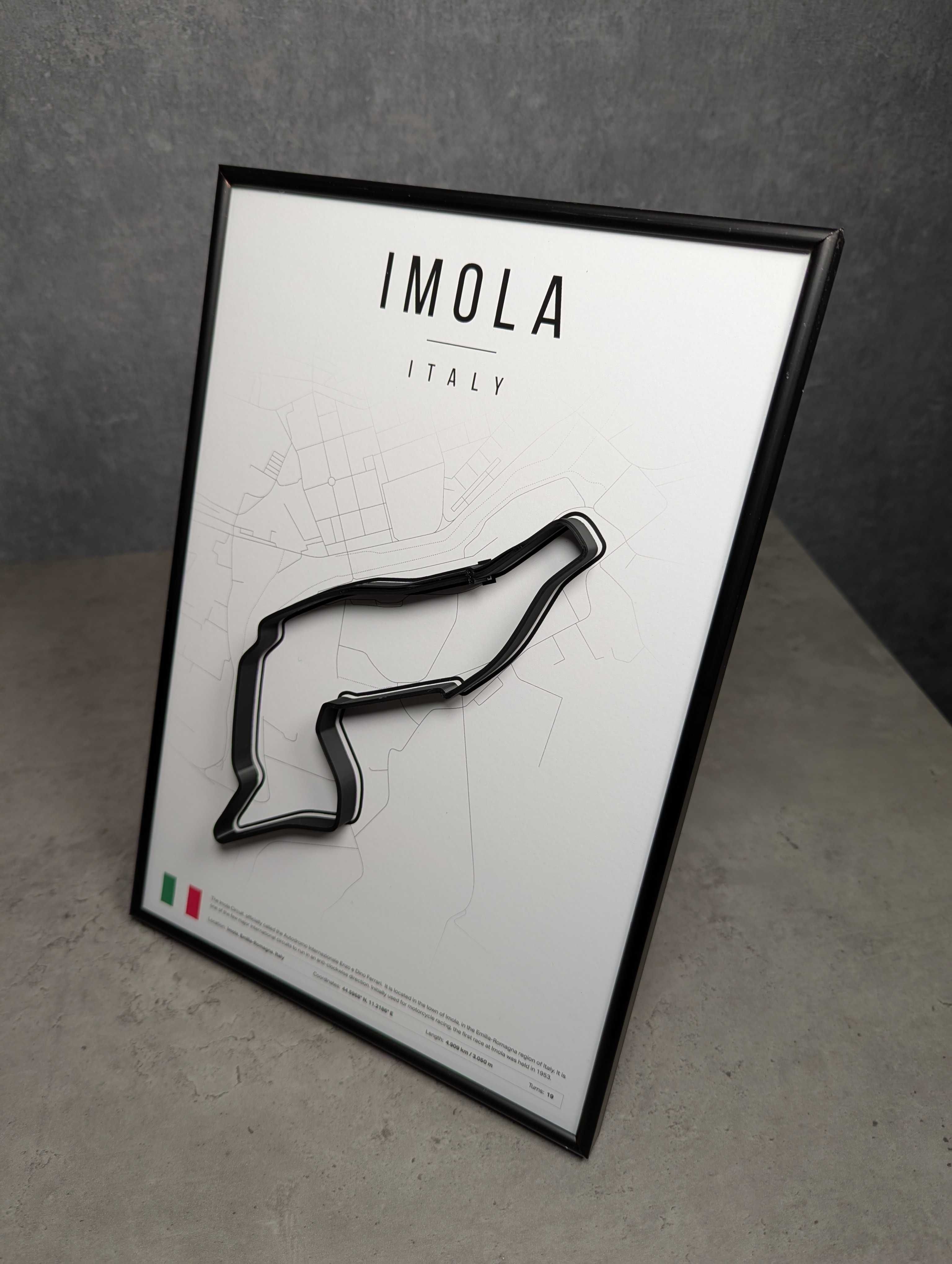 Металева Рамка 30x21см з 3D Трасою IMOLA Circuit / Імола