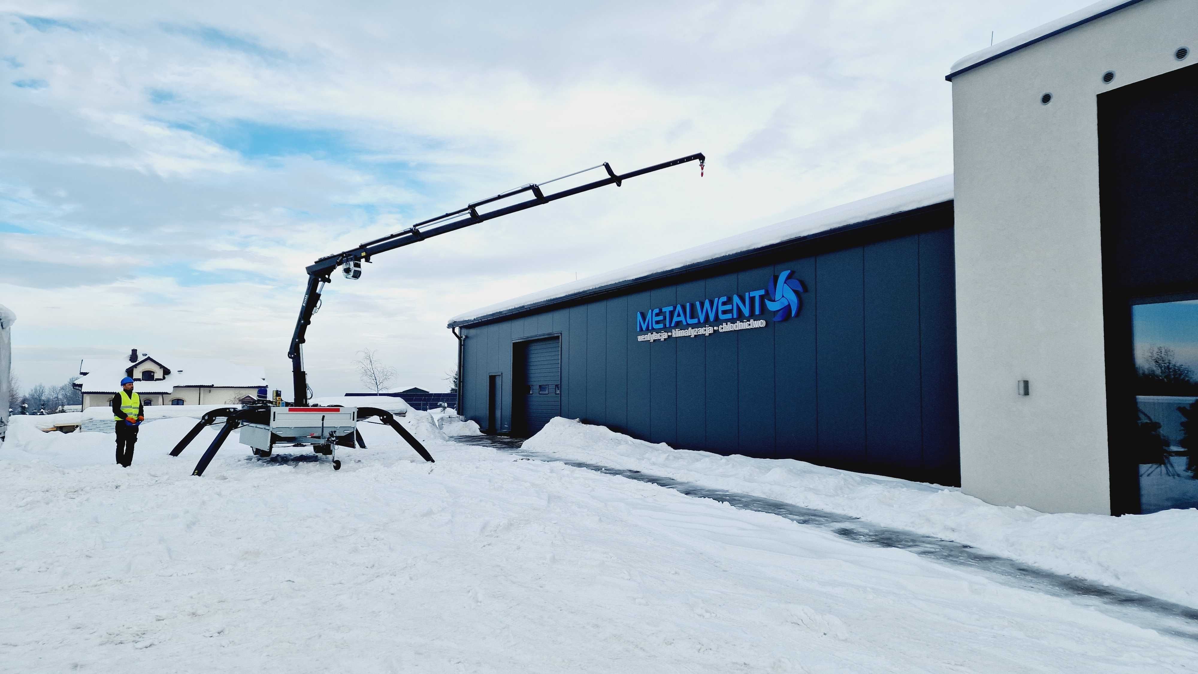 Żuraw Befard trailer crane na przyczepie XJ55 Polski Producent