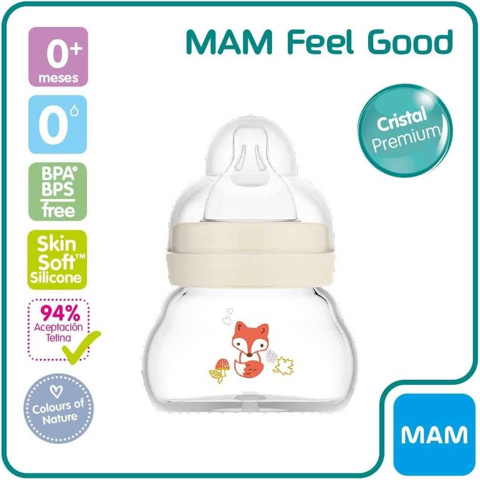 Szklana butelka dla niemowląt MAM, dla noworodków, 0 miesięcy, 90 ml
