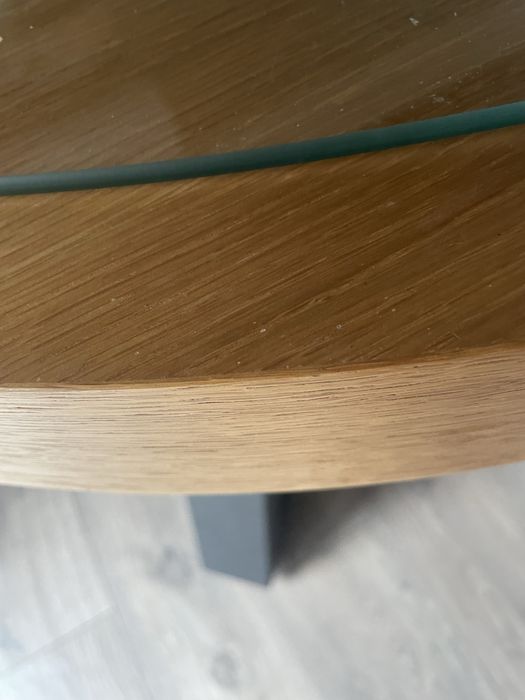 Stol loft okragly i owalny rozkladany z szybą