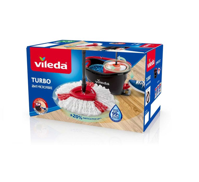 MOP OBROTOWY PŁASKI VILEDA TURBO Zestaw Wiadro i mop obrotowy Vileda