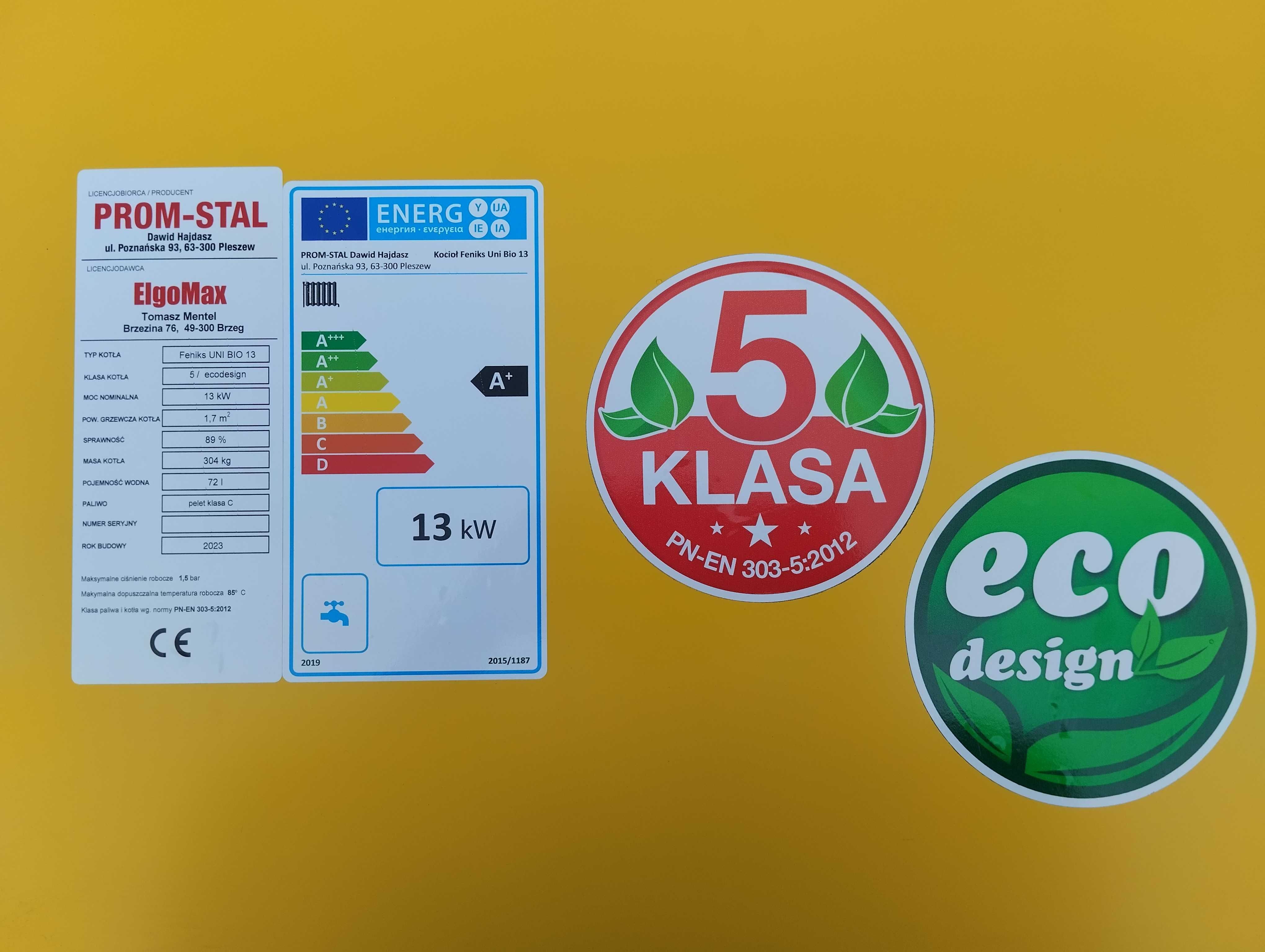 Kocioł piec na Pellet 13kW Feniks Uni Bio do 160m2 Dostawa Gratis