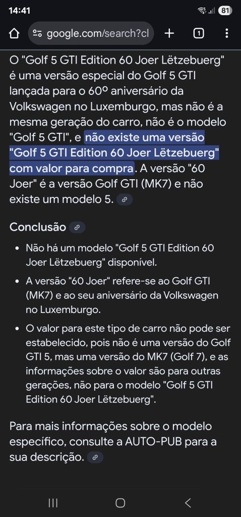 Golf 5 GTI edição limitada 1/60