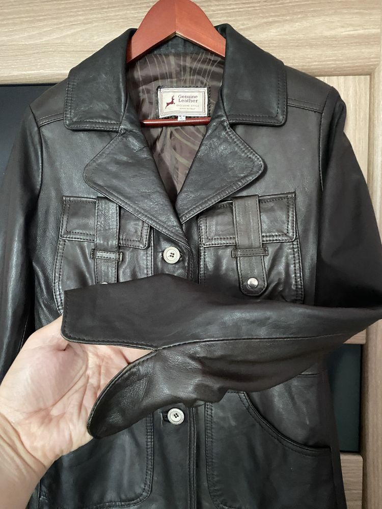 Жіночий плащ retro ИТАЛИЯ р L genuine leather
