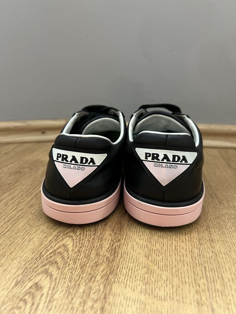Buty niskie trampki sneakersy prada skórzane