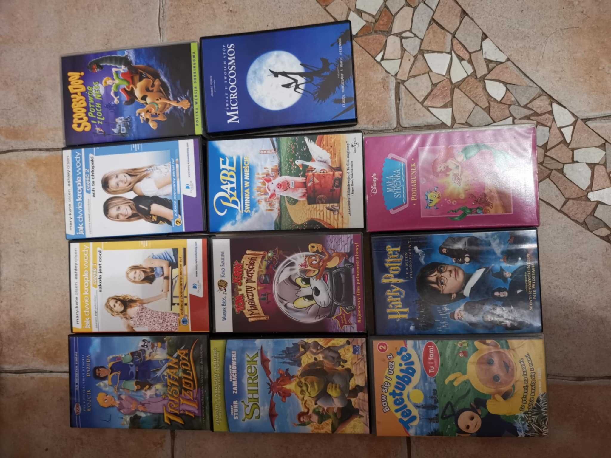 Zestaw kaset VHS Tom&Jerry, Harry Potter, Mała Syrenka itp. ORYGINAŁY