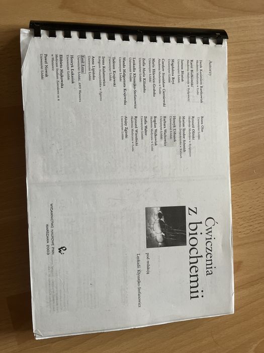 Ćwiczenia z biochemii Leokadia Kłyszejko-Stefanowicz